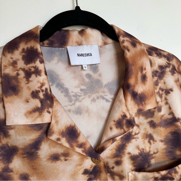 Nanushka Tie Dye Button Down Crop Top Shirt Size Small - Picture 5 of 10